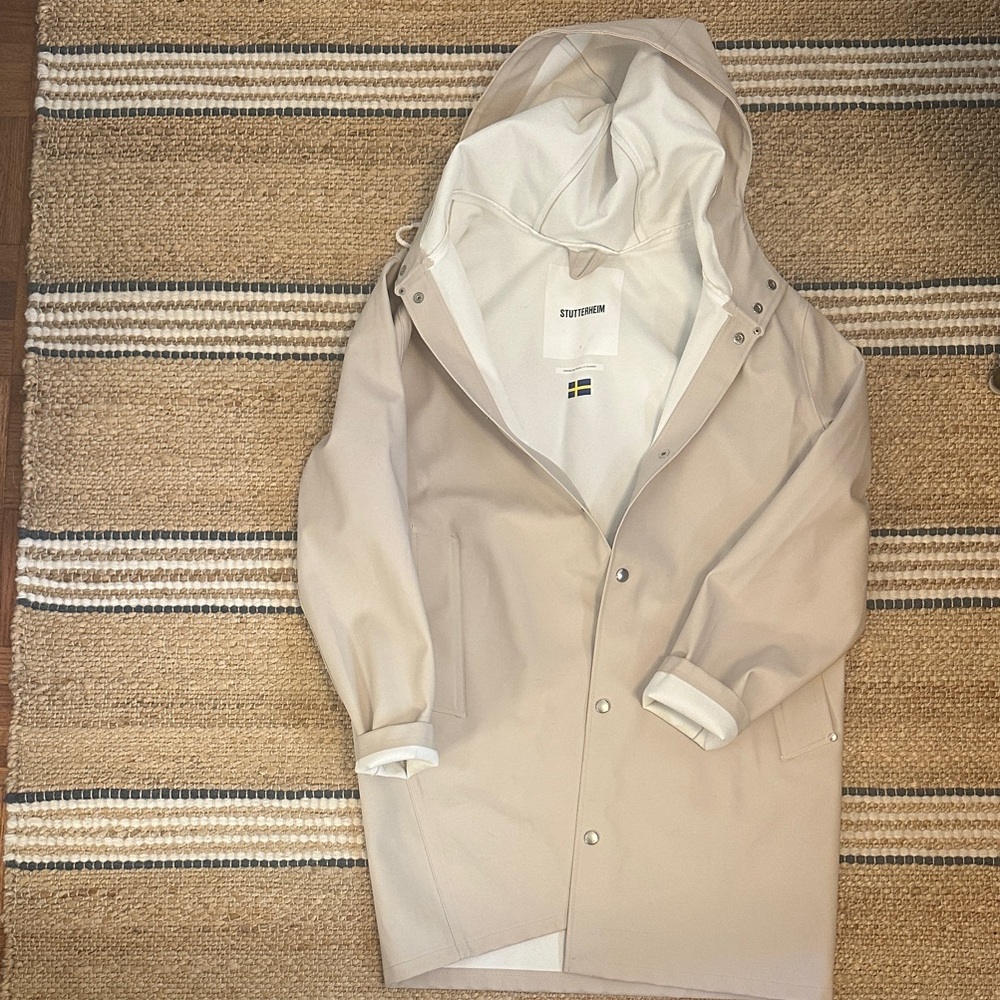 Stutterheim Light Tan Hooded Raincoat